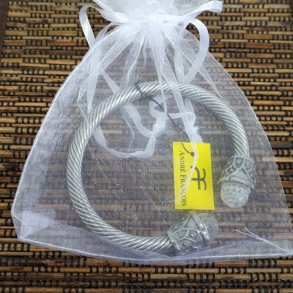 Andre Francois Stainless Steel 7" Cable Bangle NEW - Picture 6 of 6